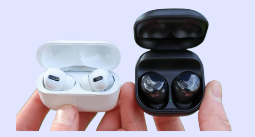 iPhone earbuds and Samsung earbuds